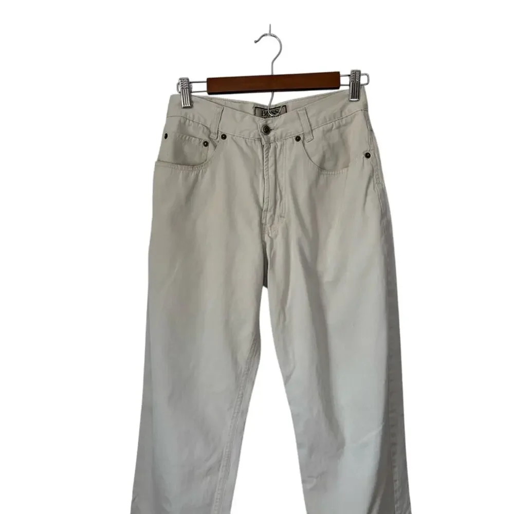 Hugo Boss Men's 30X32 Arkansas Beige Casual Straight Leg Trousers Chino 90's Y2K